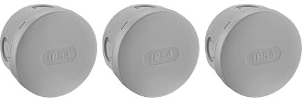DEBFLEX - Boîte Dérivation Etanche IP54 (Lot de 3) - Pour Raccordement Sécurisé des Câbles - Pose en Saillie - Grise - ⌀70 x P.40 mm