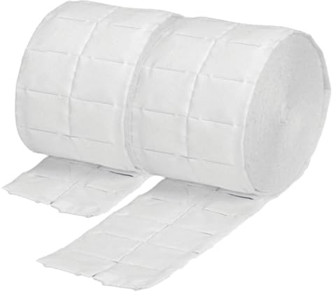 2 Rotoli Nail Pads 1000 Tamponi Cosmetici Multistrato di cellulosa pretagliata - Senza Residui e Pelucchi. Per Manicure, Nail Art, Ricostruzione, colata unghie gel - Tipo Zelletten - CURA FARMA