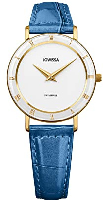 JOWISSA Roma Montre Femme Suisse J2.281.M Blanc/Bleu/d'or