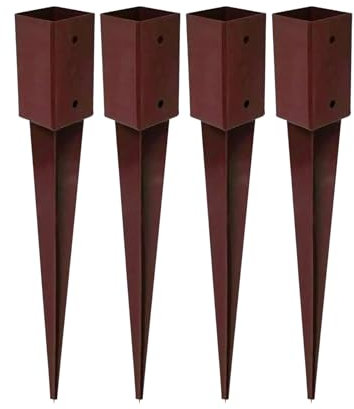 Garden Mile 4 Pack Heavy Duty Fence Post Spikes - Rust Resistant Steel Post Holders - Long Lasting Fence Repair Stakes & Garden Fencing Supports for Stable Installation