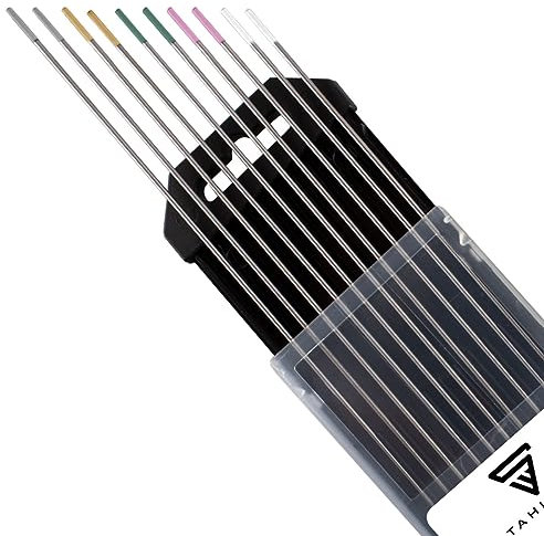 STAHLWERK Wolframelektroden/Schweißelektroden Gold, Grau, Pink, Weiß, Grün 1,6 mm je 2 im praktischen 10er Set