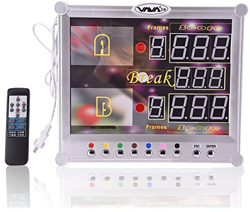 Compteur de tableau de bord électronique numérique Led Digital Snooker & Billard Table de billard Tableau de bord 0-199 Scores Tableau de bord avec télécommande Intérieur Comptage Score Keeper A