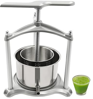 0.8 Gallon Fruit Press, Stainless Steel Fruit Juice Press with Filter Bag, Manual Grape Presser, DIY Large Honey Presser, Large Fruit Honey Presser Apple Cider Grape Juice Press Extractor