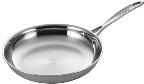 SCANPAN Fusion 5 Edelstahl-Bratpfanne Induction 24 cm | Mehrschichtaufbau | Pfanne für alle Herdarten | Bartpfanne mit bequemem Griff | Ofenfest