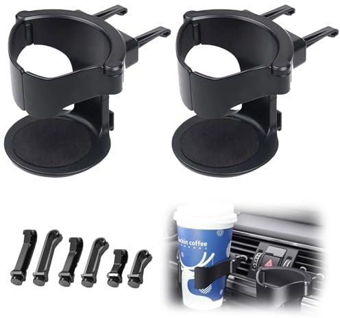 2 Pièces Porte Gobelet Voiture, Porte-Gobelet De Ventilation De Voiture, Support De Ventilation Réglable, Support de Bouteille pour Tasse à Café, pour Porte-Gobelets À Boissons Et À Café