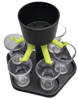 Distributeur de 6 verres à liqueur, démontage en trois étapes, distributeur de vin d'alcool, distributeur de liquide réglable, adapté pour les cocktails, les fêtes de vin et de cidre, plateau verseur