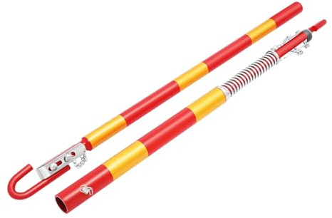 QIERF Barra de remolque 3T de seguridad para coche, barra de remolque con amortiguación bidireccional, hierro para coches y SUVs 183 cm de longitud, color rojo y amarillo, ideal para asistencia en