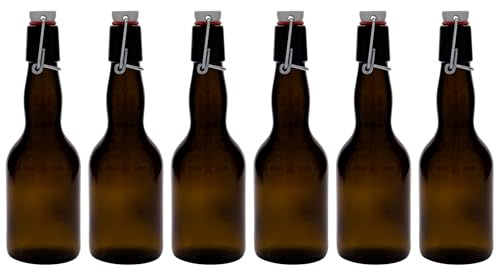 Flaskland 330 ml ölflaskor bruna med strykförslutning i set om 6 för Craft öl och drycker