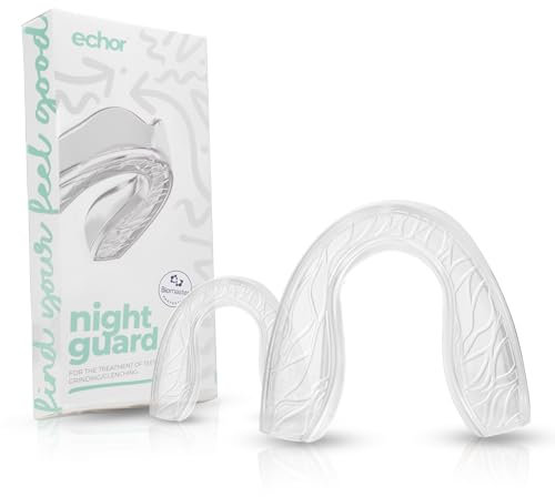 Plaque occlusale nocturne antibactérienne Echor – protège dents empêchant le grincement des dents/bruxisme Gouttière dentaire - transparent – 2 tailles fournies