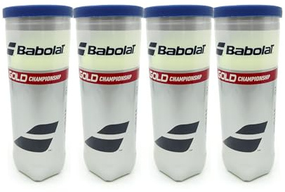 Babolat Gold Champiosnip Tennis Balls, 4 Cans | 12 Balls (3 Balls/Can)
