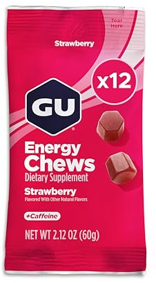 GU Energy Chews Fruchtgummis Strawberry Erdbeere 12 x 60 Gramm