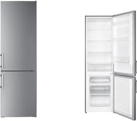 Wolkenstein KGK180E Kühl-Gefrierkombination | 262 L | 180 cm hoch | Inox Design | 71 Liter 4 Sterne Gefrierfach | 40 dB | Wechselbarer Türanschlag