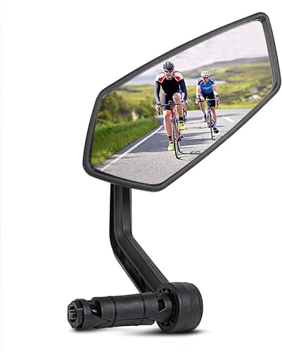 AiQInu specchietto bici, specchio riflettente in vetro HD, specchietto retrovisore per bicicletta ruotabile a 360° per bicicletta, mountain bike, bici da strada (destra)