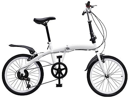 TAPMING Vikbar cykel för vuxna och studenter, vikbar stadscykel, 20-tums hjul, premium dubbelskivbroms, vikbara cyklar, höjdjusterbara stadscykel, kvinnor, cykel av kolstål