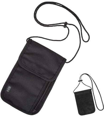 NIEEKRUN Brustbeutel mit RFID Schutz - Reisegeldbeutel, Brustbeutel für Damen und Herren, Brustbeutel Wasserdicht, Reisedokumententasche, für Passport, Kreditkarten, Münzen