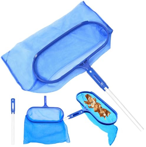 Kukigo Pool Skimmer Net,cm Swimming Pool Skimmer Net with Pole,Cleaning Pool Leaf Net,Catching Floating Leaves Insects Fish Net for Garden Cleaning Pools Hot Tubs Net (61cm/24inch)