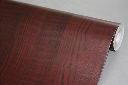 BUVU Lámina Adhesiva para Muebles, Aspecto de Madera, Papel Pintado Autoadhesivo, 45 cm x 300 cm, marrón, Vintage, a Rayas, Resistente al Agua, para Muebles, Paredes, armarios, mesas de Cocina