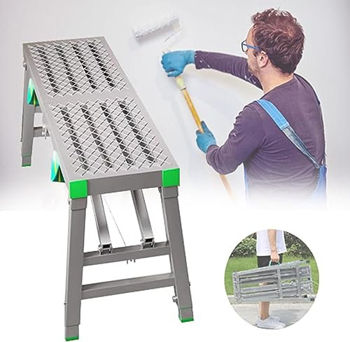 Plateforme de Travail Escabeaux Échafaudages pliants, Plateforme de Travail en Acier Échafaudage de soudage Échelle de Tour Tabouret Banc pour Lavage de véhicules, Nettoyage, décoration, cha