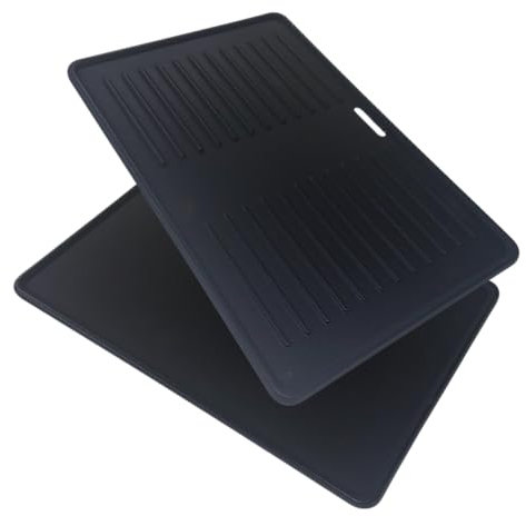 CosmoGrill Reversible Cast Iron BBQ Griddle Plate, 42 x 36cm, Flat & Ridged Skillet for Frying, Searing & Grilling, Fits CosmoGrill XXL Smoker Charcoal Barbecue & Compatible BBQs