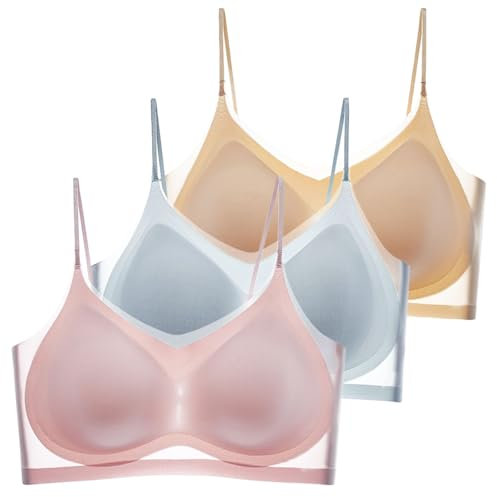Bras for Women Non Wired Plus Size 3 Packs Push-Up Large Breast Comfy Sagging Breasts Ladies Wire Free Full Coverage Wire-Free Firming Underwear Everyday Minimizer Smoothing Autumn Shirt Bra
