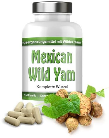 Mexican Wild Yam Kapseln 750mg, 150 Kapseln | ganze Wild Yam Wurzel feinst vermahlen | vegan