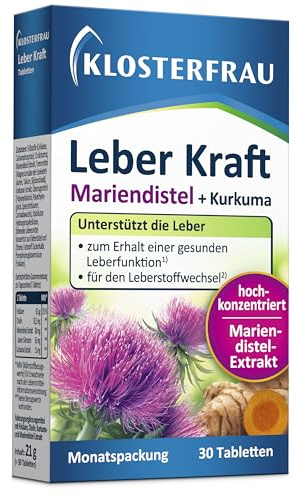 Klosterfrau Leber Kraft | 30 Tabletten | Unterstützt die Lebergesundheit | Mit Mariendistel und Kurkuma