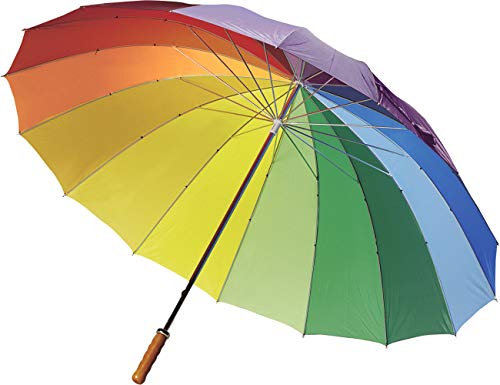 FUN FAN LINE - Grand Parapluie XXL Anti-Vent | Parapluie de Pluie Manuel et Résistant avec Poignée en Bois | Idéal Homme et Femme (Multicolore)