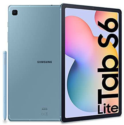 Samsung Galaxy Tab S6 Lite + S Pen, Tablet, Display 10.4 WUXGA+ TFT, 64 GB Espandibili, RAM 4GB, Batteria 7040 mAh (Ricarica rapida), LTE, Android 10, Azzurro (Angora Blue) [Versione Italiana]