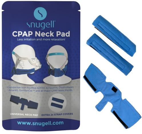 Snugell CPAP nackskydd huvudbandsskydd från ®, | Innehåller 2 ytterligare universella bältesskydd | Lämplig för alla stora huvudmärken | Ergonomisk design för komfort