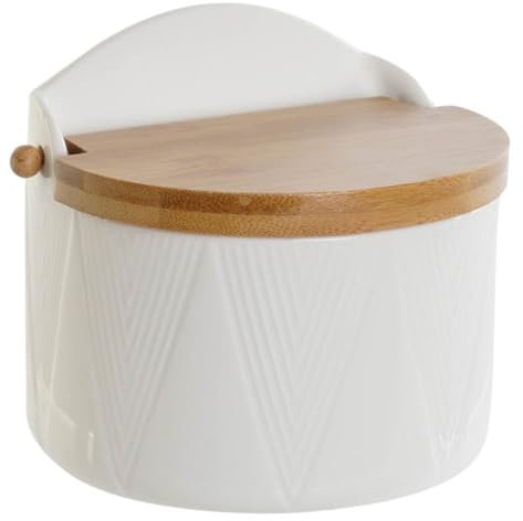 Space Home - Sucrier - Boite a Sucre - Sucrier pour Sucre en Morceaux - Salière avec Couvercle - Boite a Cafe - Bocal pour Produits Alimentaires en Ceramique - Récipient pour Aliments ou Épices