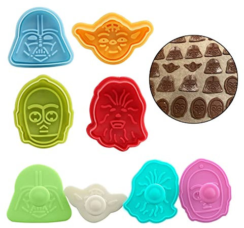 Hpamba Backformen Keks Cookie Cutters Tortendeko Plätzchen Ausstecher aus Edelstahl DIY Deko Ausstechformen Plätzchenformen Plunger Plätzchenformen Backformen Keks Cookie Schultüte Keksausstecher 8PCS