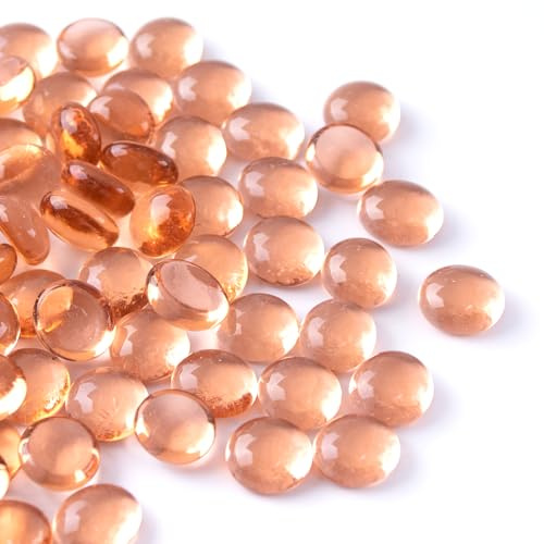 50PCS Mini Gemme di Vetro,Rosa Mancala Stones Fondo Piatto Perline di Marmo per la casa di Arte Decorativa Craft Filler Vaso (1.3 cm ~ 1.8 cm)