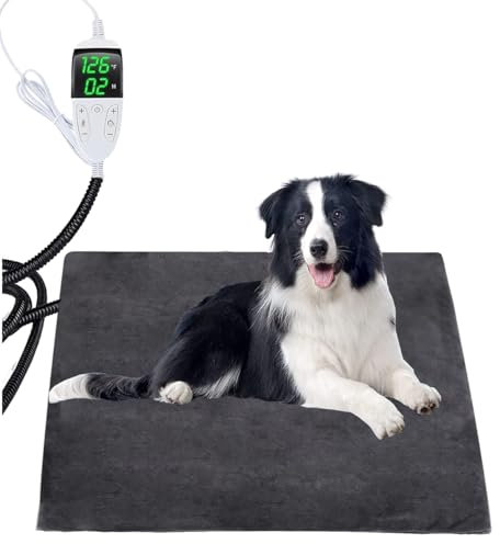Emwel Pet Heating Pad 45 * 45cm Adjustable Timer & Adjustable Temperature,Waterproof Safe Heated Pet mat for Dog Cat