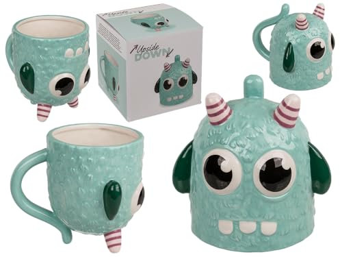 Out of the blue Taza con diseño de monstruo al revés, color azul, 12 x 14 cm, de Dolomita, 500 ml