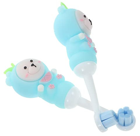 ORFOFE 2stücke Kinderzahnbürste Mit Weichen Borsten Ergonomisch Geformter Griff Für Kleinkinder Bär Form Handzahnbürste Für Zähneputzen