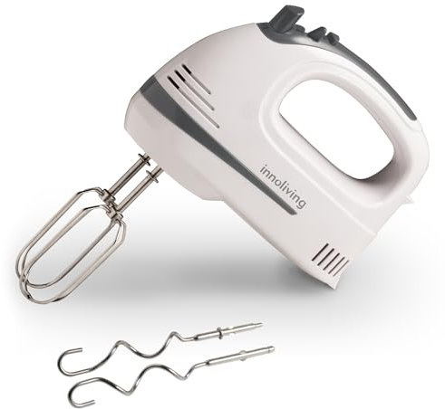 Innoliving Sbattitore Elettrico INN-882/INN-883, 6 Velocità Regolabili, Fruste in Acciaio Inox, Funzione Turbo, Design Compatto, Ideale per Impasti, Montare Panna e Uova, Tasto Eject (INN-882)