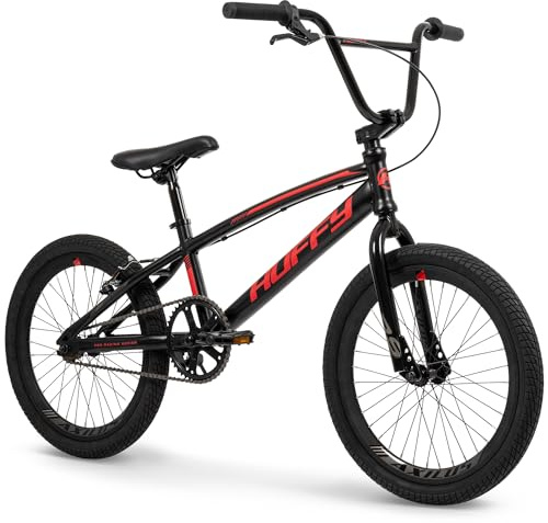 Huffy Axilus Kids BMX Bike, Intermediate Rider, Boys and Girls Bikes, 20-Inch Wheels, Steel Frame, BMX Gearing, Single Speed, Tricks and Stunts Bike