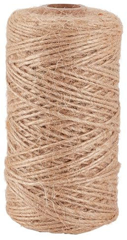 SOFPLATE Cuerda de Yute Natural de 100 m/328 pies Cuerda de Macramé Fina de 1mm Hilo de Lino Y Cáñamo Hecho A Mano para Envolver Regalos de Jardín Manualidades Y Decoración