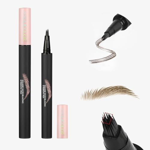Microblading Eyebrow Pencil, Anglicolor Natural Shaping Outlining Filling Eyebrow Pen for Women, Easy to Color| Quick Drying| Long-Lasting Brow Pen Create Natural Hair-Like Brows (01# Caramel Blonde)