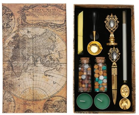 Conjunto De Vintage, Material De Sellado ABS De Metal | Herramienta De Pintura Al Fuego Creativa 400g, 11 Piezas, Kit De Almohadillas Decorativas Para Diario, Mejora Las Invitaciones De Regalo Para El