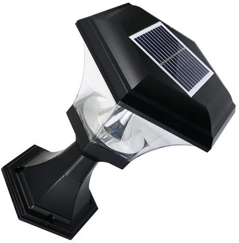 NAMOARLY Farola Solar para Jardín Hexagonal, Luz de Pilar LED para Exteriores, Ahorro Energético Control de Luz Inteligente, Lámpara de Poste Resistente para Patio y Césped