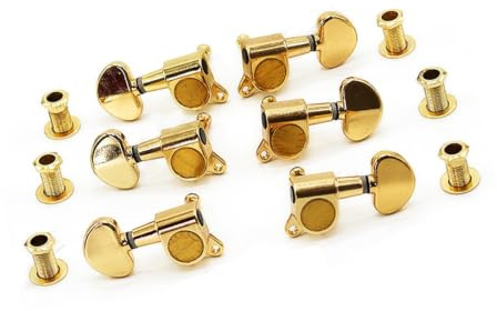 Stämmare För Akustisk/elektrisk Gitarr Folkstil Helt Sluten 45 Graders Stämningsrundt Huvud Guld/Silver/Svart Universella Stämskruvar För Gitarr(Gold)
