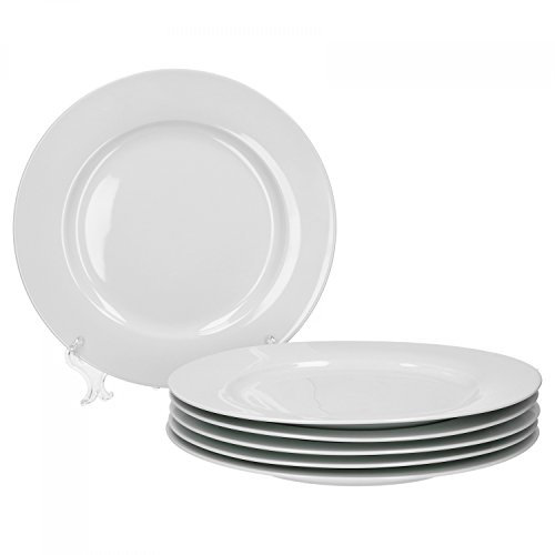 Van Well Lot de 6 assiettes plates tendance de 27 cm - Design moderne et polyvalent - Porcelaine de qualité supérieure pour toutes les cuisines