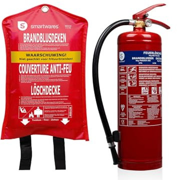 Extincteur à poudre (4 kg) + couverture anti-feu Classe d'incendie ABC