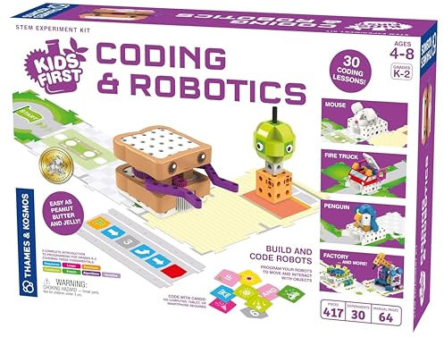 Thames & Kosmos , 567012, Coding & Robotics, Stem Experiment Kit, 30 Coding Experiments, Build and Code Robots, Ages 4-8