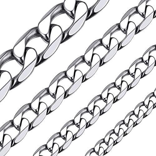 Stainless Steel Men Cuban Chain, Cuban Link Chain Necklace for Men Jewelry Gift 6mm Hip Hop Chain Necklace 18