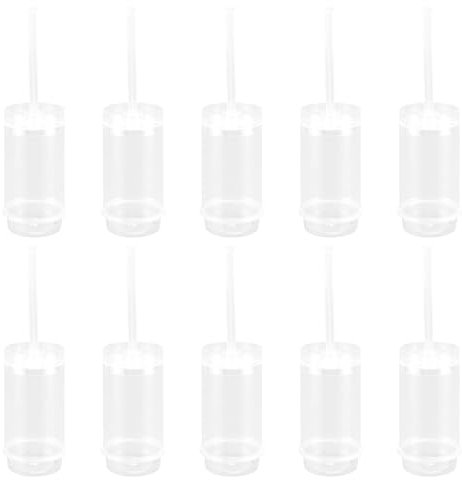 Cabilock 40pcs Cake Push Pop Containers Pusher, Up Cake Shooter, Round Pops Plastic Clear Mold With Lids for Birthday Bakery Kitchen Home- 17x5cm