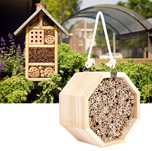 Pssopp Hotel de Insectos de Madera y Abejas Jardín Refugio Hábitat de Anidación Casa de Insectos de Abejas Silvestres Casa de Insectos Hotel para Mariquitas Mariposas