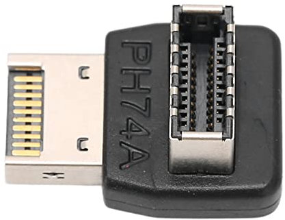 SUNGOOYUE USB3.1 TYPE-E Adapter, USB 3.1/3.2 Adapter for Computer Motherboard, 90 Degree Steering Elbow, Black, 1 Count