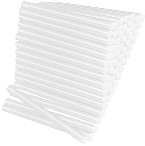 100 Stück Heißklebesticks 7 x 100 mm, Heißklebepistole Sticks Transparente Schnelltrocknend, Klebestifte Kompatibel mit Meisten Klebepistolen, Heißklebestift zum DIY und Reparieren, Klebesticks